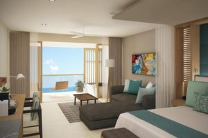 Dreams Playa Mujeres Golf & Spa Resort - Preferred Club Junior Suite Frontaal Zeezicht met plungepool