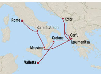 route cruises silversea Rome