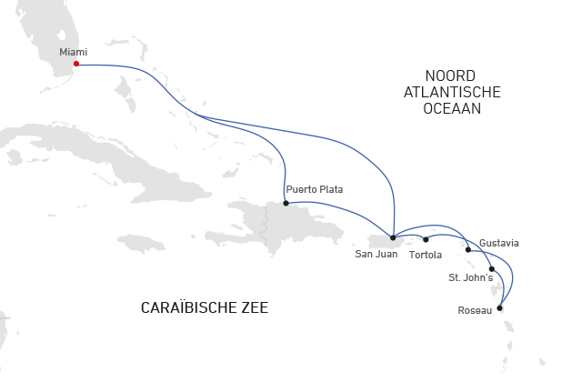 Regent route Miami Roseau