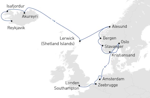 Regent IJsland route